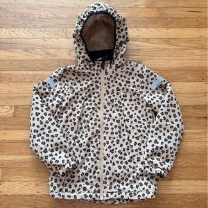 H&M Kids Lined Rain Jacket in Beige/Leopard Print Size 8-10